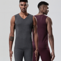 Mens warm vest no trace plus velvet fever tight underwear winter slim base shirt thin sanding stretch