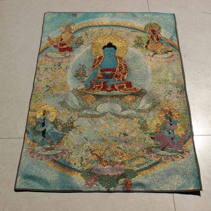 16 Dongka decorated the painting of Tibetan Buddha image of Shakyamuni Buddha Wenwu Pausa Hall