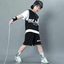 Summer Girls performance costumes children hip-hop tide uniforms Boys street dance suits short-sleeved medium-and large-scale childrens uniforms