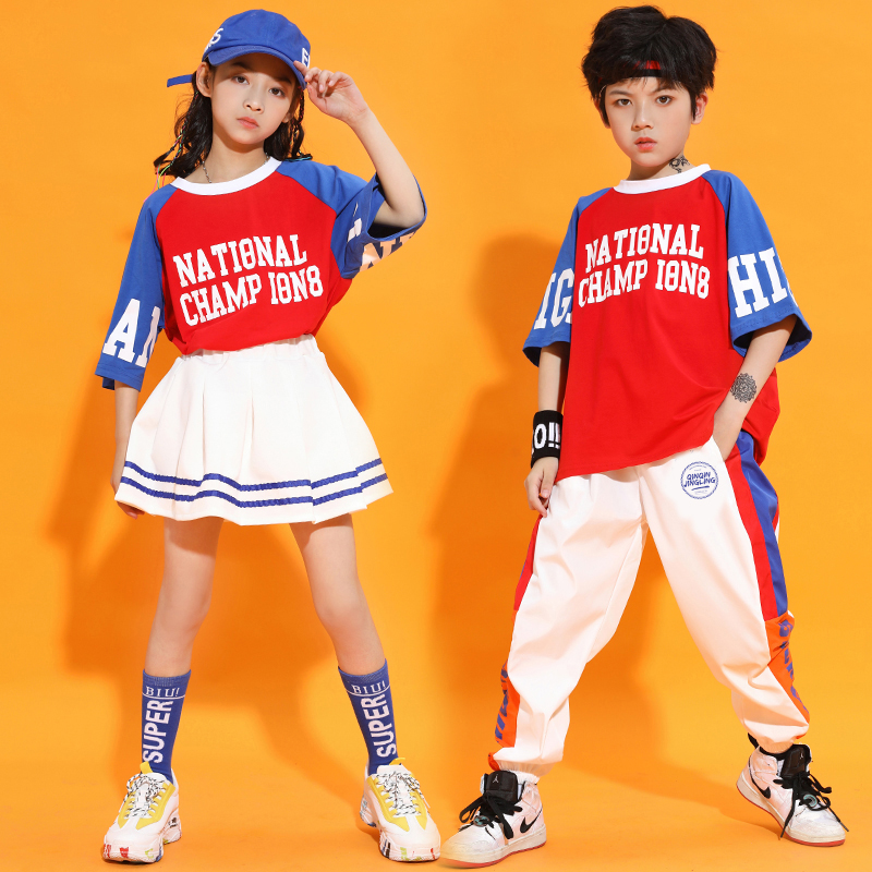 Summer Children's Performance Short Sleeved Hip Hop Boy Street Dance Clothes Girls Jazz Dance Costumes