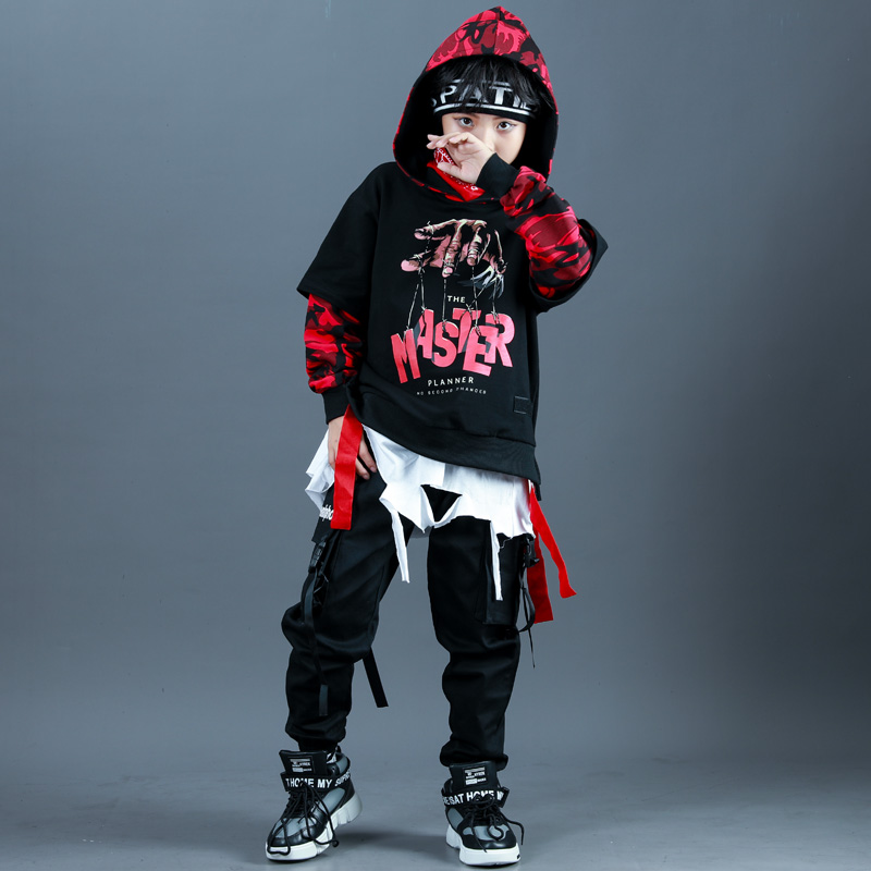 Spring and Autumn Hip Hop Boy Street Dance Girls Jazz Children's Training Set Trend Drump Show Drum Drums