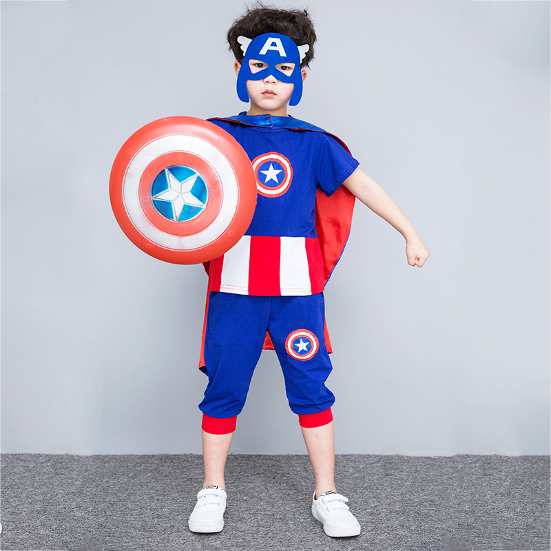 6-section Children walking show suit boy Superman clothes Toddler Cartoon Suit Tide Middle Boy American Captain Costume