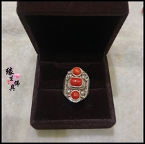  Yuansheng Buddha Nepalese handmade 925 sterling silver inlaid with gemstones Ethnic style ring ring adjustable size live ring