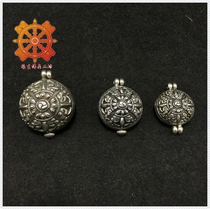 Edge life Buddha Nepal 925 pure silver handmade carved cross diamond pestle Kau box Lotus Gau China No.