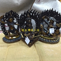 The fate of the Buddha the Nepalese pure copper the old hand-carved Ningma three fundamental Guardian statue of the Buddha