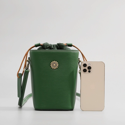 bdc/蓝舞 Летняя сумка через плечо, модная ретро небольшая сумка, из натуральной кожи, на шнурках