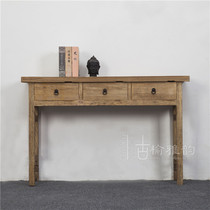 Old door board solid wood porch table simple Nordic partition decoration log Chinese style case for table old elm Portal cabinet
