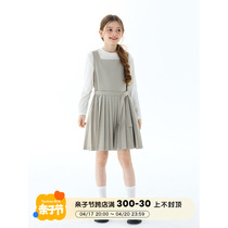 mpeng girls new grey 100 pleat braces skirt retro college windy cashew style dress with dress