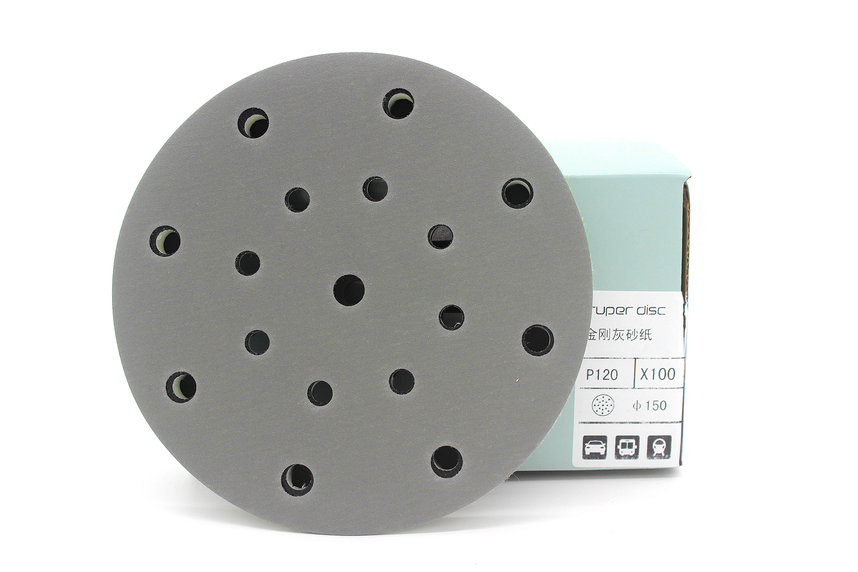 Imported dry frosted paper grey sand 6-inch 17 holes Alternative film Dry grinding green sand 6 inch Grinding Mill Disc Sand leather paper