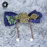 Модная ретро креативная заколка для волос с шестернями с бантиком, металлическая китайская шпилька, аксессуар для волос