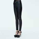 Осенние полиуретановые штаны, приталенные леггинсы для отдыха, в стиле панк, высокая талия