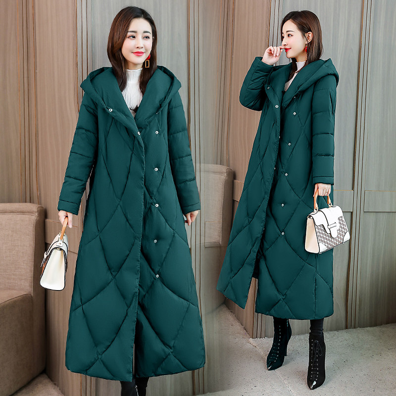 Down padded jacket women's mid-length version of the off-season new Korean version of the self-cultivation thickened padded jacket over the knee winter padded jacket broken code processing
