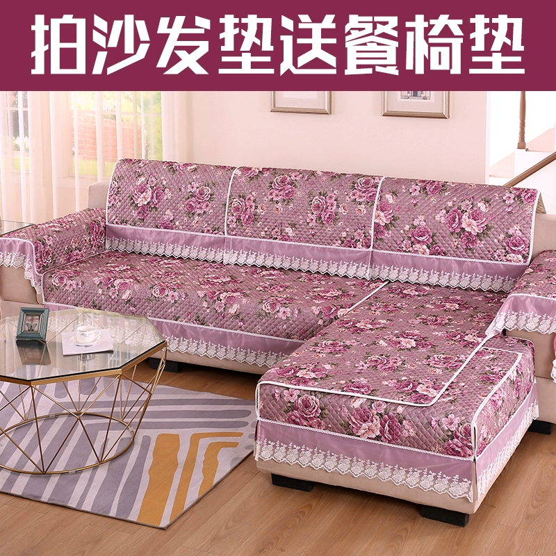 Sofa đệm bốn mùa vải chống trượt chung bộ sofa bọc vải đơn hiện đại tối giản Bắc Âu đệm lưng khăn - Ghế đệm / đệm Sofa