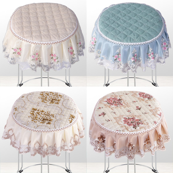 Chair Bench Round Stool Cushion Seat Cover Round Stool Cover Cover Cover Cushion Seat Cover Cosmetic Stool Seat Cover Home European Style