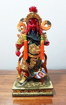Haixin Buddha stately Buddha statue Zhengfu Gold coreless camphor wood sand gold gilt Guan Gong 10 12 inches