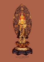 Haixin Buddha stately Buddha statue Taiwan pure copper hand-affixed gold Da Shi to Guanshiyin Bodhisattva Amitabha Buddha