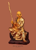Haixin Buddha stately Buddha statue Taiwan pure copper hand-affixed gold cross the River Arhat Totaro Han Basho Arhat