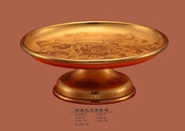 Haixin Buddha Buddha hall supplies Pure Copper crystal fruit dish Plain face fruit dish