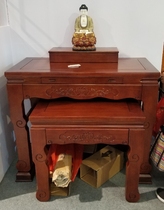 Huanghuali dark Walnut color Buddha Hall table Solid wood table for Taiwan Buddha Incense case for God case