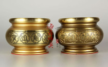 Haixin Buddha Buddha hall supplies Copper Titanium alloy incense burner 6-inch incense burner Buddha light shines lucky treasure