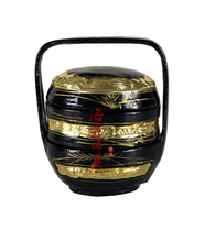 Haixin folk handicrafts Yongchun Longshui golden small lacquer basket Varnish grade large lacquer copper powder painting