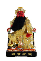 Haixin Buddha without core Incense Camphor wood is golden Golden gilt statue of Guan Di Ye Guan Gong 12 16 inches
