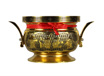 Haixin Buddha Hall Temple supplies Alloy miscellaneous copper double ears Jinyu Mantang lucky treasure incense burner 7 inches