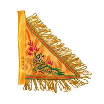 Haixin Buddhist embroidery Minnan tour double-sided embroidery Su Embroidery satin surface Yellow dragon flag pennant 23 high