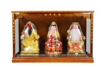 Haixin Buddha solid wood wood color tempered glass niches Buddha Light hanging niches hanging cabinet 108 cm wide