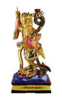 Haixin solemn Buddha statue handmade camphor wood carving Taiwan color gold Kuixing Buddha 8 10 12 16 19 inches