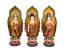 Haixin solemn Buddha statue Dunhuang color Western three saints Amitabha Buddha Guanshiyin Bodhisattva Bodhisattva