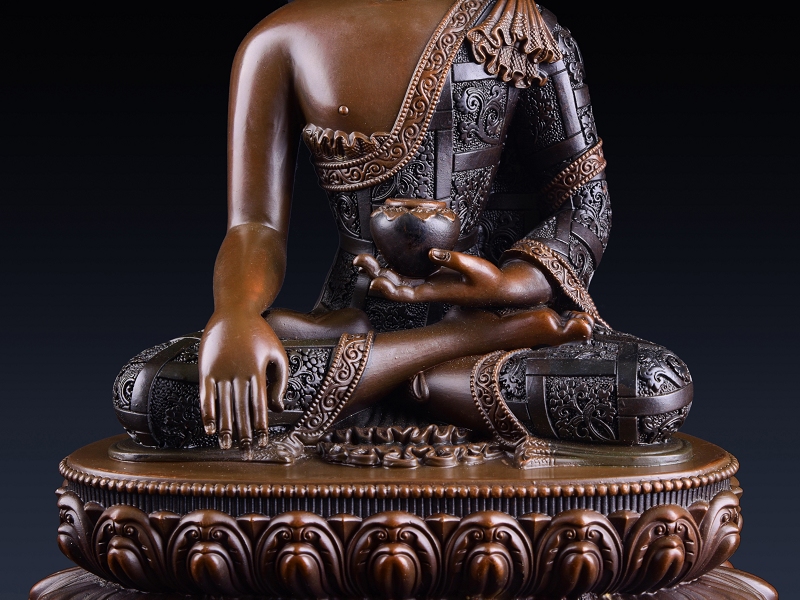 Sheng Fan Thích Ca Mâu Ni Tượng Phật đồng nguyên chất Tượng phật Thích Ca Mâu Ni Phật trang trí phòng khách đơn giản
