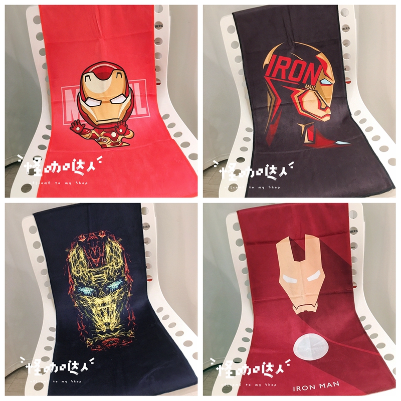 Iron Man Marvel Trendy Avengers Brand Large Towel Bath Towel Face Wash Home Use Sweat Wipe Neck Towel Beach Spider-Man Sports Towel