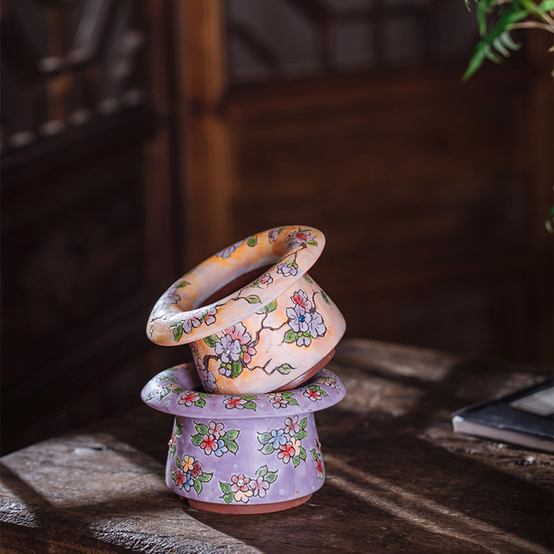 Tao Yi Flying Saucer Top Crown Pot Non Korean Dorothy Camellia Breathable Vasculine Waxy Flesh Cone Sedum Ebony Pot