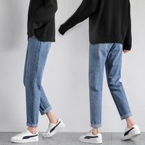 Pregnant Women Pants Fashion Nets Red New Pregnant Women Jeans Spring Autumn Loose Casual Sports Plus Suede Elder Daddy Pants Winter