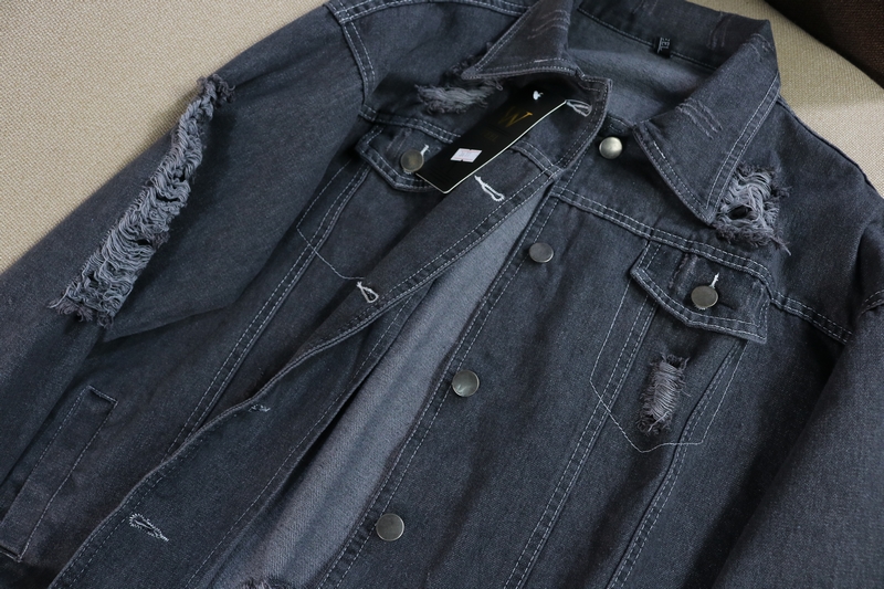 2018 mùa xuân và mùa hè mới denim lỏng áo khoác nữ B 27 phần ngắn dài tay áo kích thước lớn đeo BF retro áo sơ mi áo khoác nữ đẹp