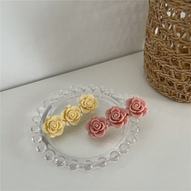 Original design retro oil painting feel lotus powder flower hairclip edge clip gentle girl wind bangs clip hairpin headgear