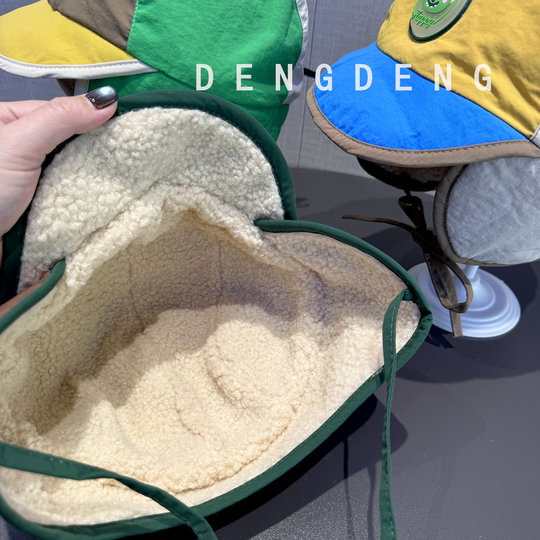 Children's hats, winter warm and thickened ear protection hats, boys and girls, lamb velvet, cute, super cute, windproof, thunder hats, trendy