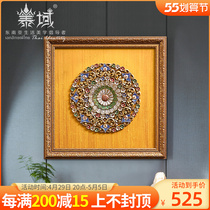 Tai Domain Southeast Asia Three-dimensional Color Glass Lotus Decoration Painting Thai Hand Carved living room Xuanguan Wall decorated with hanging paintings