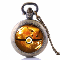 Time Gem Pocket Watch Necklace Pokemon Pikachu Necklace Pokemon sweater chain jewelry