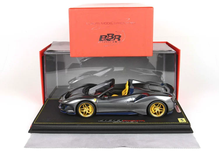 BBR 1/18 Ferrari Ferrari 488 Pista Spider màu xám mô tô không mở cửa - Chế độ tĩnh