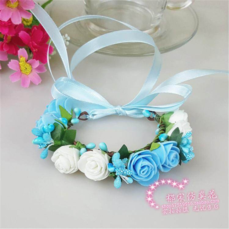 Korean wrist flower bride wrist flower by sea photograph wedding bridesmaid sister flower baby hand dance bracelet
