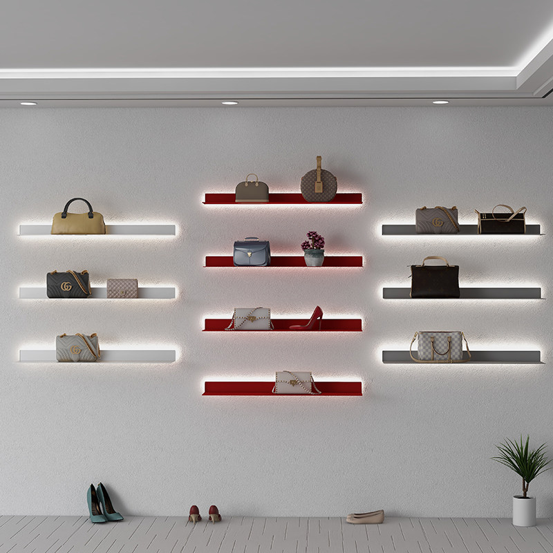 One-word wrought iron storage clapboard display stand luminous laminate shelf bookshelf wall bedroom model wall hanging light strip