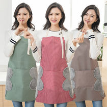 Rubable hand apron Korean version of the kitchen household cute creative cooking Waterproof and oil-proof Japanese men and women fashion waist