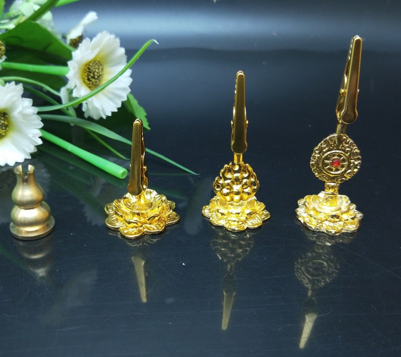 Tibetan Buddhist pint pure copper hyacinth Fragrant Inserts Gold Plated Alloy Lotus Small Incense Frame Indoor Home Incense Stove Incense Cracker