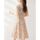 Printed short-sleeved dress women's summer new French retro exquisite slim elegant temperament high-end a-line skirt