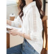 Design sense long-sleeved shirt women's spring and autumn new Korean fashion niche temperament hollow elegant all-match women's shirt