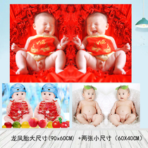 Baby portrait bb wall sticker Bedroom baby poster Cute boy painting Beautiful female dragon and phoenix new wedding room decoration painting
