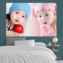 Cute bb stickers Baby poster photo pictorial Beautiful male and female baby painting Pregnant woman Prenatal education Early education Big picture hanging painting