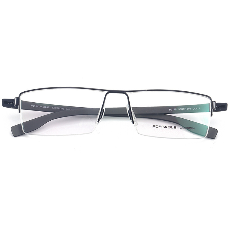 Bsj Same Style European and American Eyeglass Frames, Cool Half-Frame Textured Alloy Full-Frame Eyeglass Frames for Men and Women, Eyeglass Frame P9179 Bsj Same Style European and American Eyeglass Frames, Cool Half-Frame Textured Alloy Full-Frame Eyeglass Frames for Men and Women, Eyeglass Frame P9179